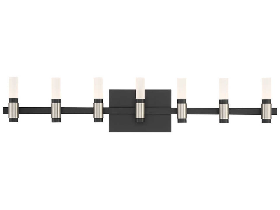 Albany 14-Light Black Nickel LED Vanity Light with Frosted Acrylic Diffusers