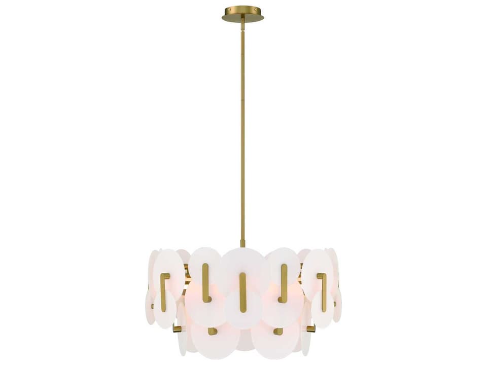 Nuvola 2-Light Gold LED Chandelier with White Glass