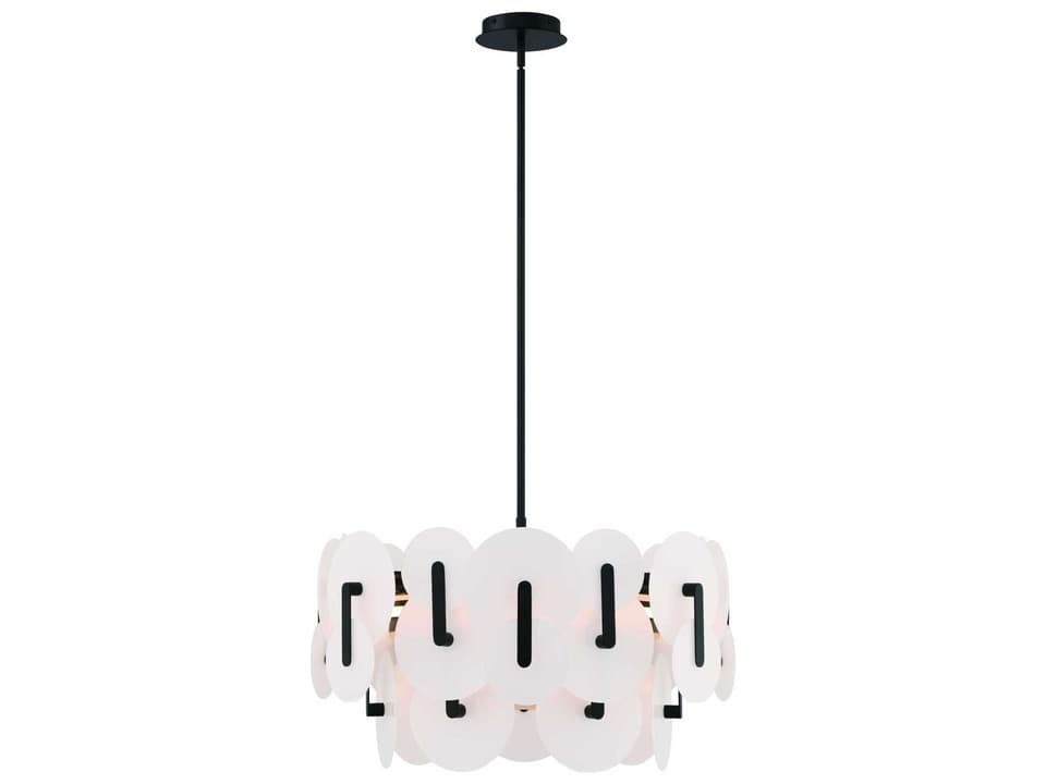 Nuvola 2-Light Matte Black Chandelier with Integrated LED