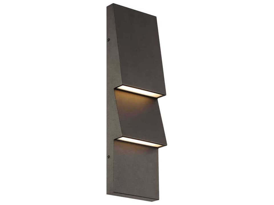 Nanton 2-Light 19-Inch LED Outdoor Wall Sconce in Sand Bronze