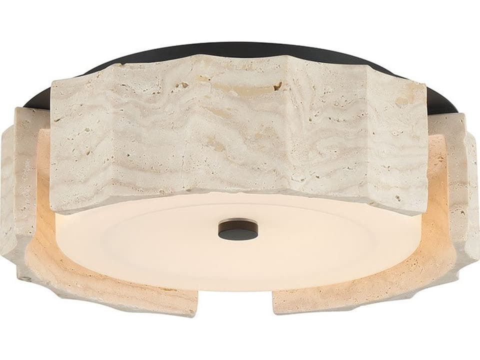Roslington 1-Light Matte Black Round LED Flush Mount