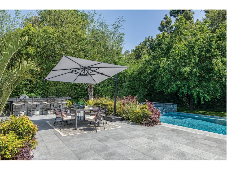 AG25TSQR 10 Foot Square Sunbrella Cantilever Umbrella