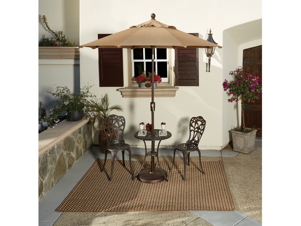 7.5 Foot Octagon Push Button Tilt Outdoor Umbrella with Crank Lift
