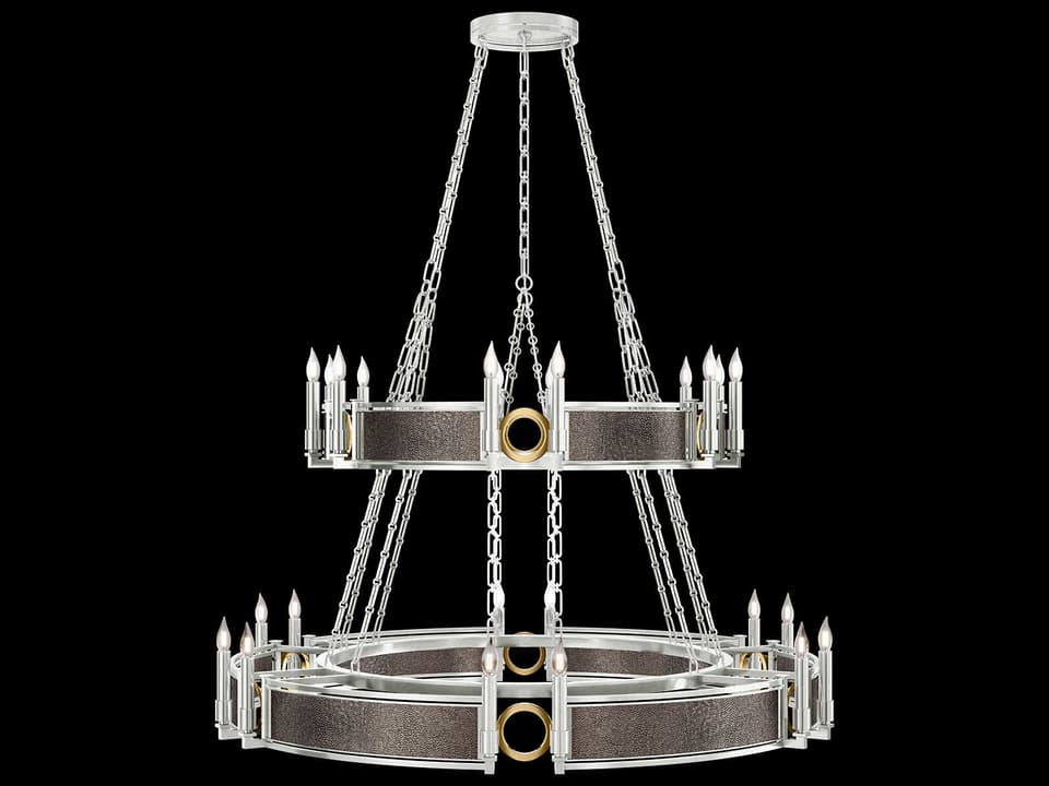 Mirage 24-Light Silver Leaf Traditional Tiered Chandelier