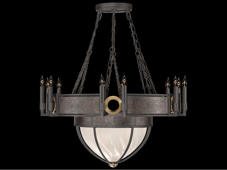 Mirage 15-Light Candelabra Chandelier in Midnight Steel