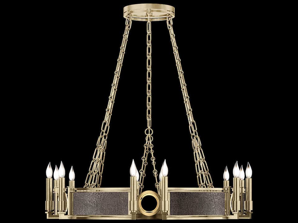 12-Light Mirage Round Chandelier in Soft Gold Leaf