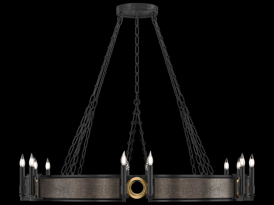 12-Light Mirage Black Iron Traditional Chandelier