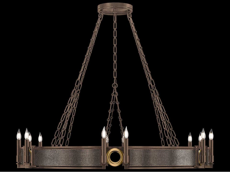 12-Light Mirage Round Chandelier in Bronze