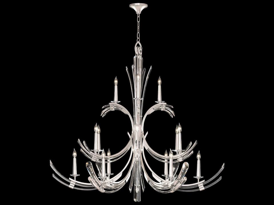 Trevi 15-Light Candelabra Chandelier with Hand-Carved Crystals