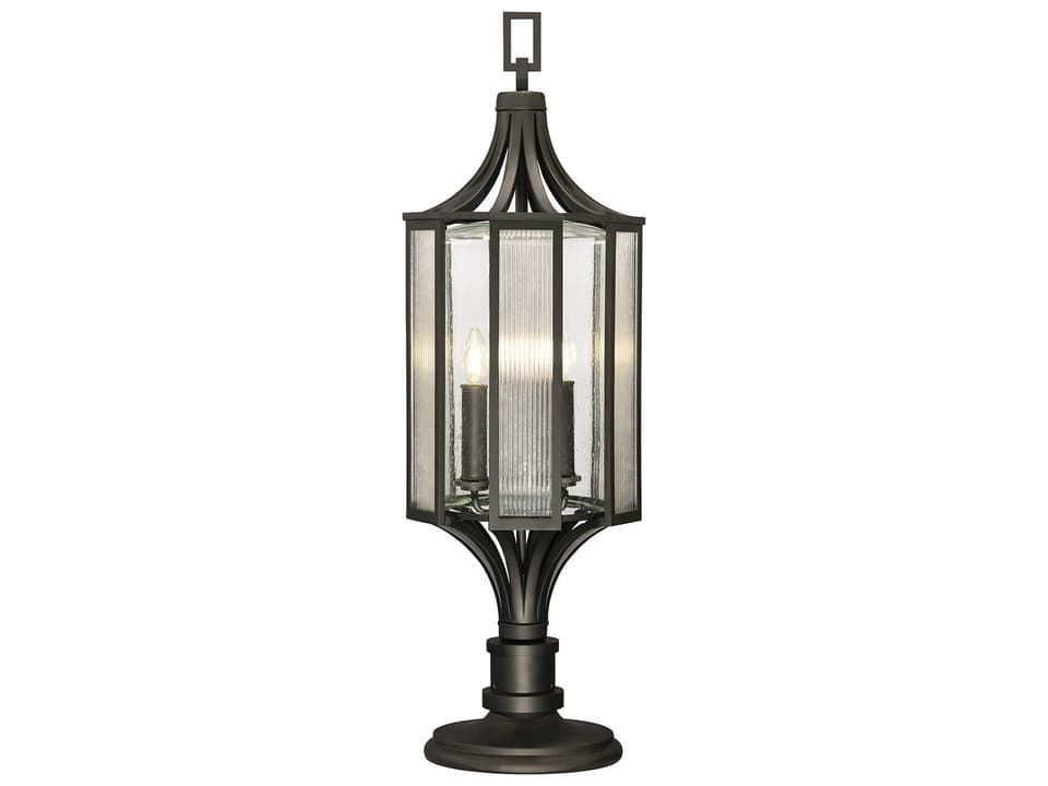 Bristol 3-Light Outdoor Post Light in Hand-Rubbed Black Iron