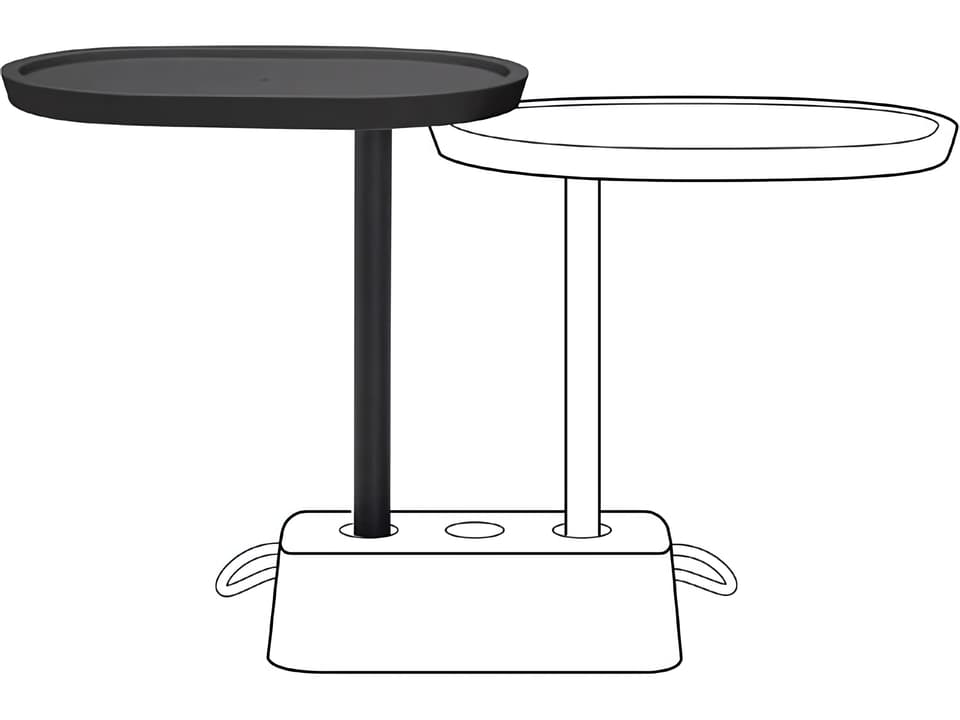 Brick Buddy Ova End Table in Anthracite