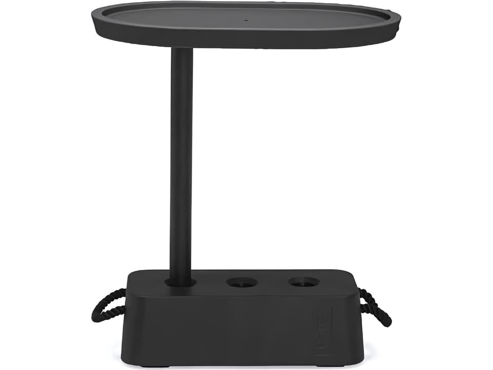 Brick Oval End Table in Anthracite