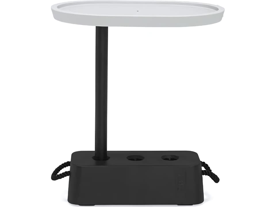 Brick Oval End Table in Light Grey
