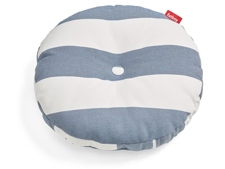 Circle Pillow in Stripe Ocean Blue