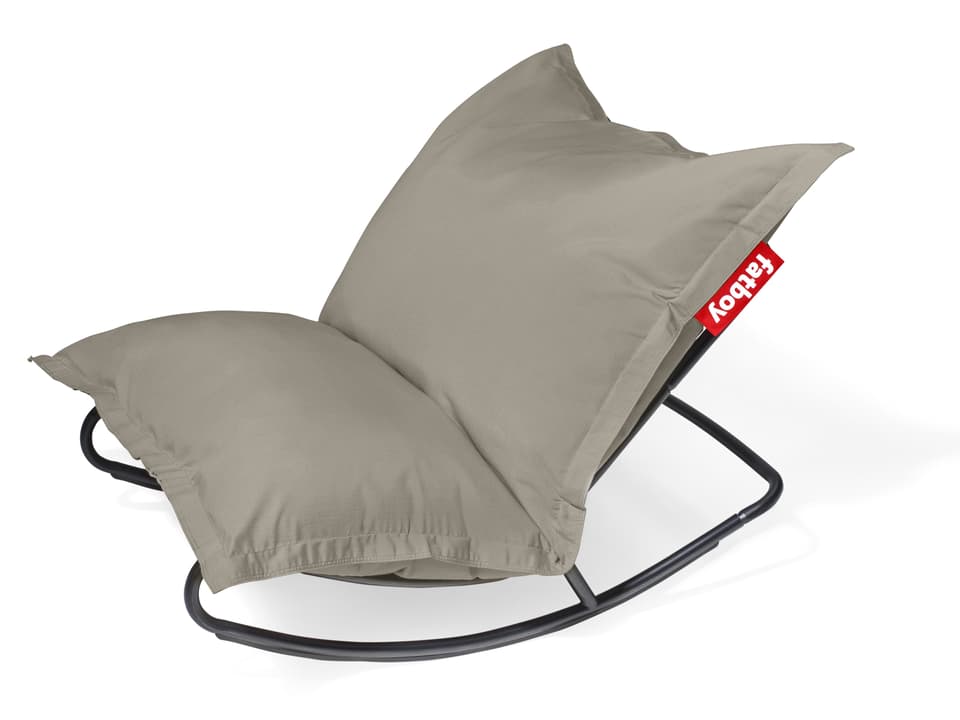 Original Slim Bean Bag Chair Rock 'n Roll Rocker Bundle in Grey Taupe