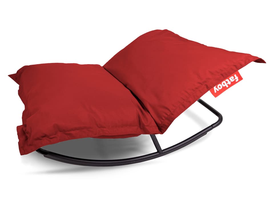 Original Slim Bean Bag Chair Rock 'n Roll Rocker Bundle in Red