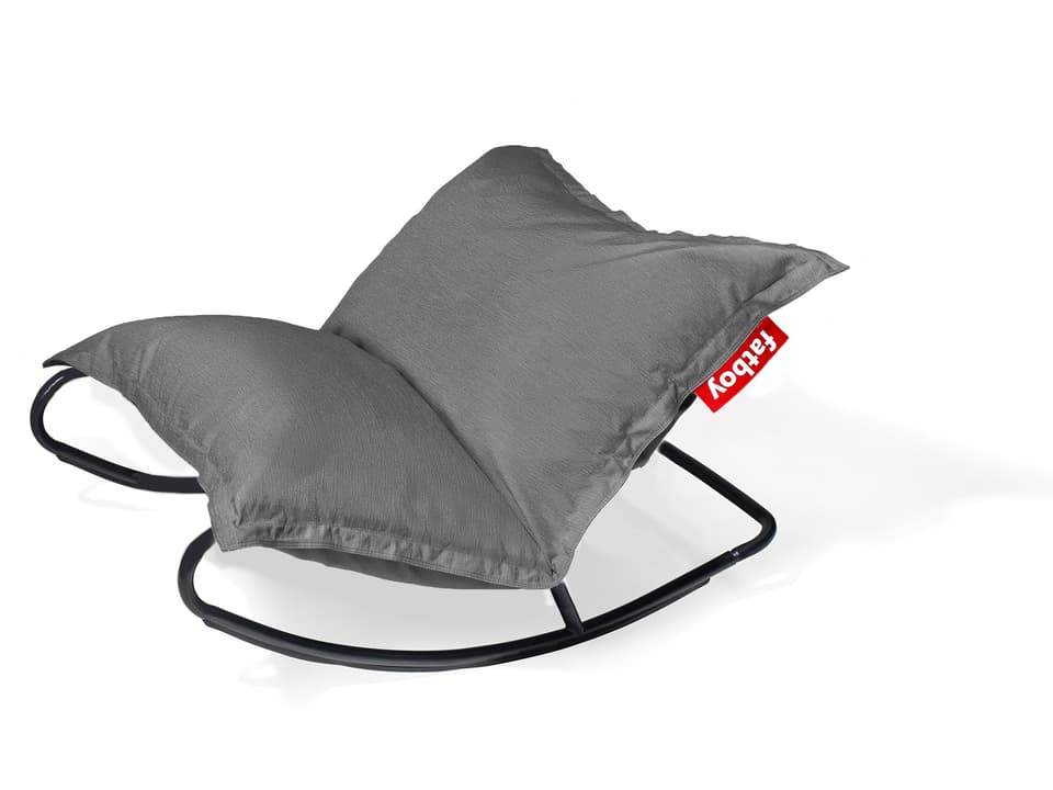 Original Slim Bean Bag Chair Rock 'n Roll Rocker Bundle in Rock Grey