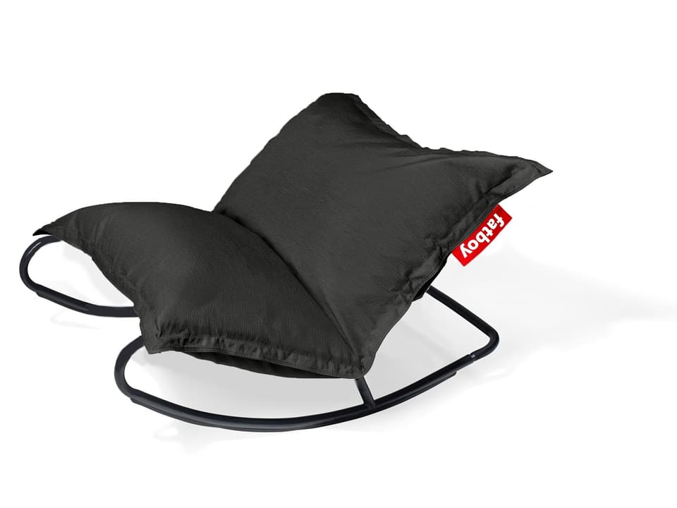 Original Slim Bean Bag Chair Rock 'n Roll Rocker Bundle in Thunder Grey