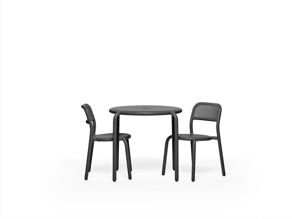 Toni 3-Piece Round Aluminum Bistro Set in Anthracite