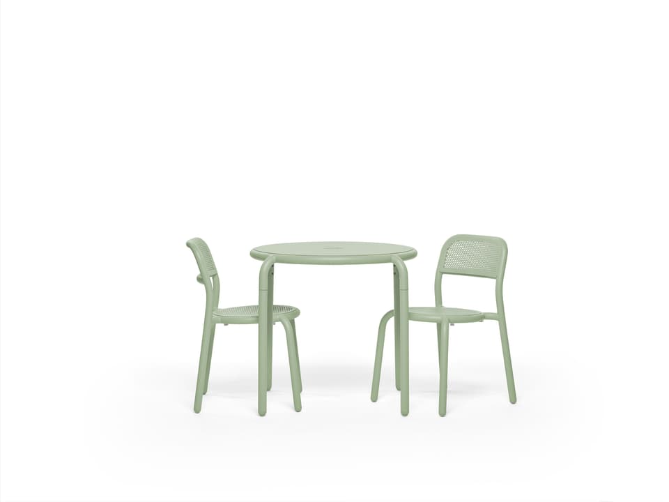 Toni Bistro Set with 1 Round Table and 2 Dining Chairs in Mist Green