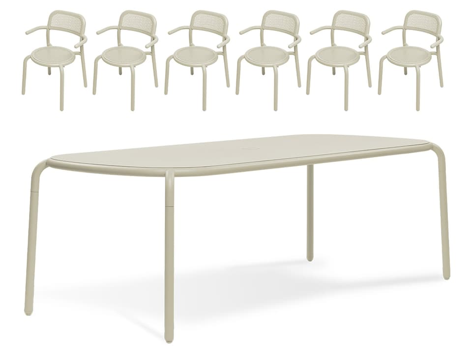 Fatboy Toni Tablo Dining Set with Armchairs in Desert