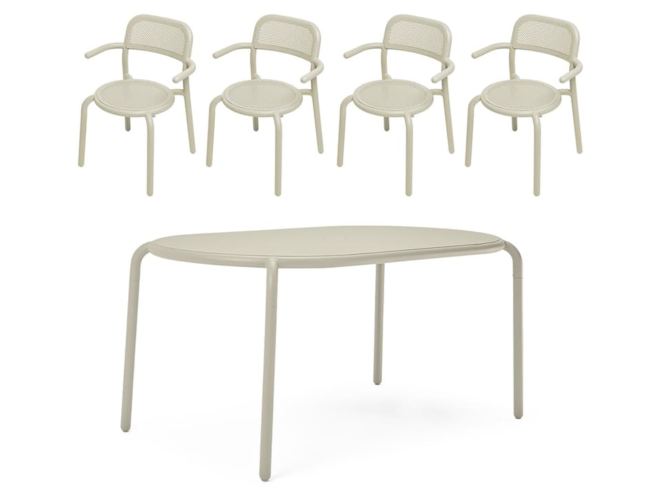 Toni Tavolo Dining Set with Side Chairs in Desert