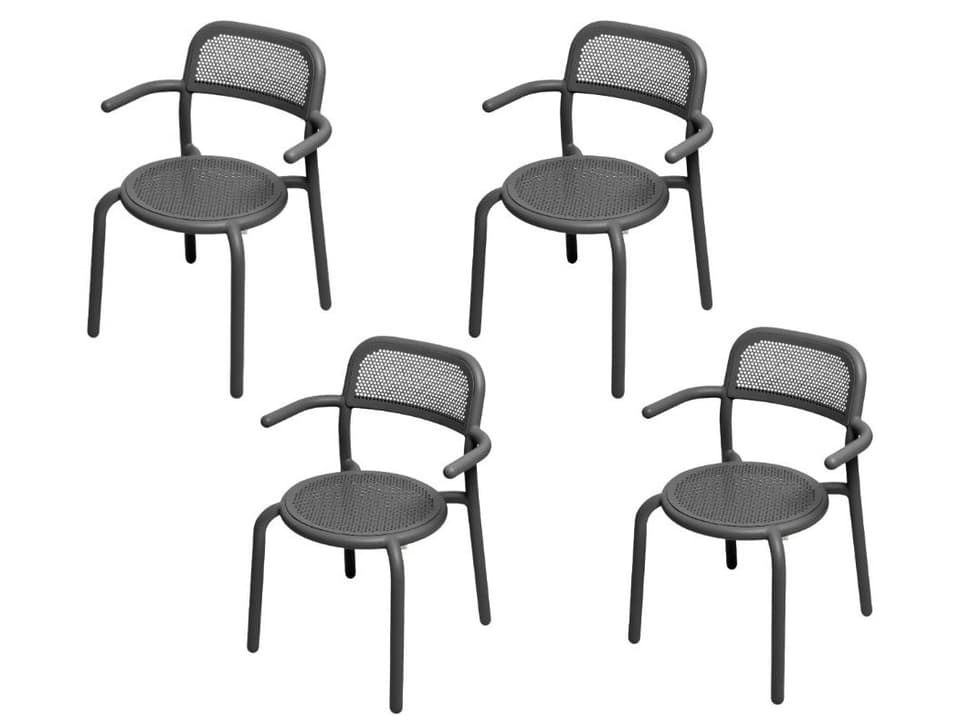 Toni Armchair Set (4 Pcs) Anthracite Chair