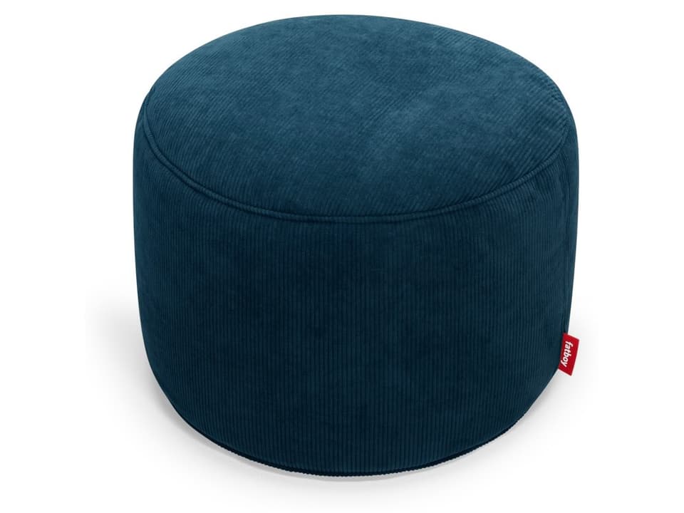 Point Recycled Cord Pouf Ottoman in Deep Blue