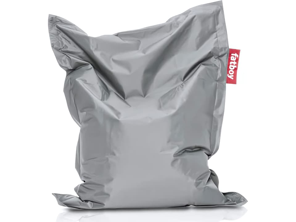 Original Slim Nylon Bean Bag Chair in Silver