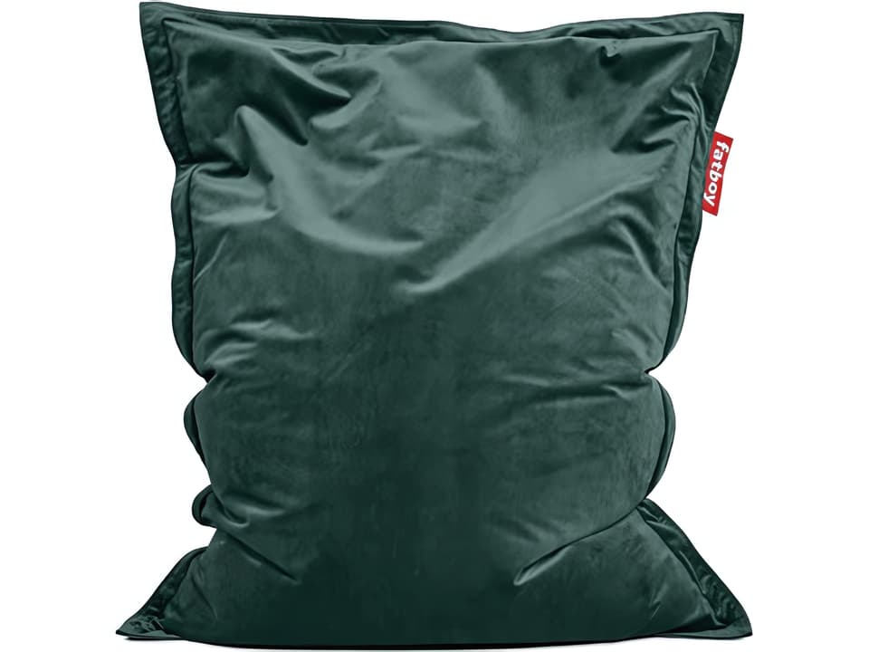 Original Slim Recycled Velvet Bean Bag Chair in Petrol