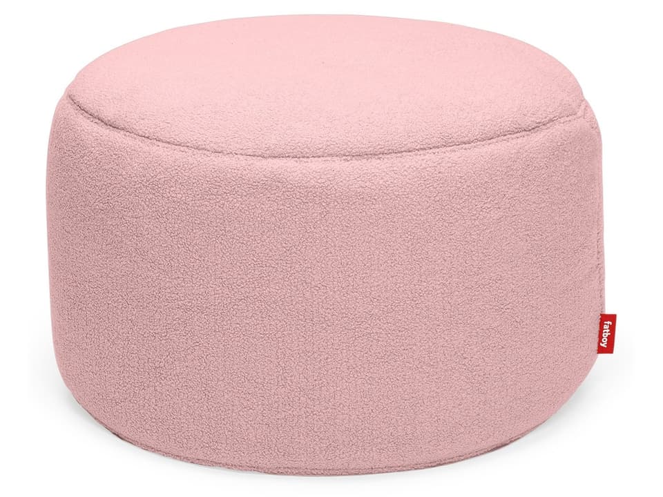 Point Large Sherpa Pouf in Pinky Promise