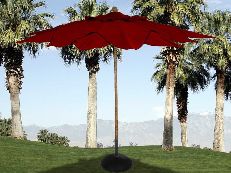 11-Foot Palm Leaf Outdoor Umbrella with FiberTeak Pole
