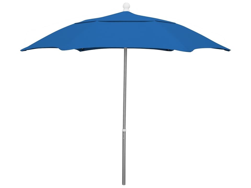 7.5 Foot Hexagon 6-Rib Push Up Outdoor Patio Umbrella with Aluminum Pole