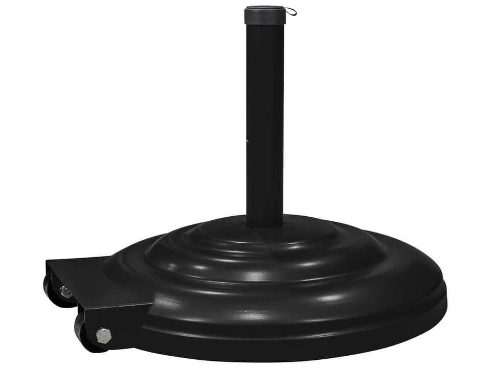 23 Inch Round Aluminum Umbrella Base with Wheels