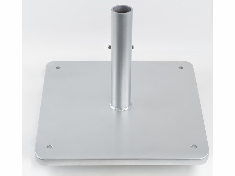 130 Pound 24 Inch Square Steel Umbrella Base in Silver
