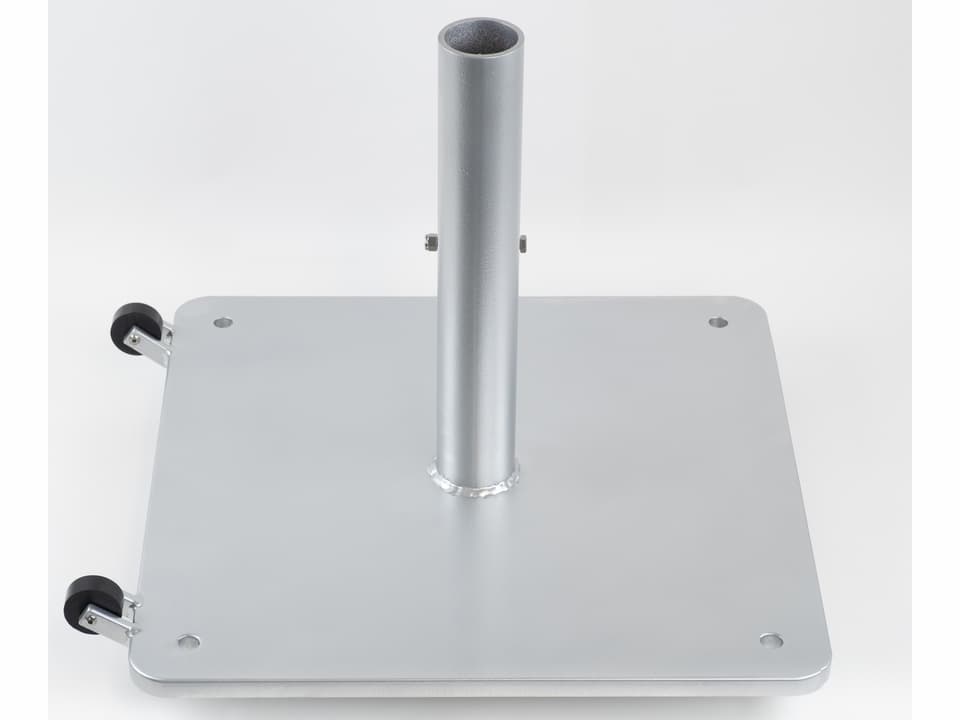 Fiberbuilt Steel Silver 200 lb Square Umbrella Base with Wheels