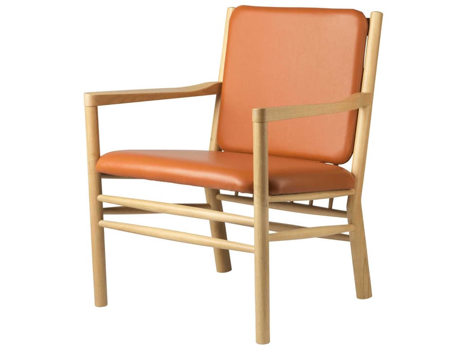 J147 Orange Leather Accent Chair