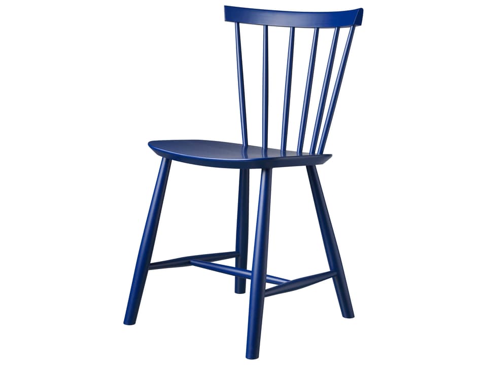J46 Beech Wood Blue Armless Dining Chair