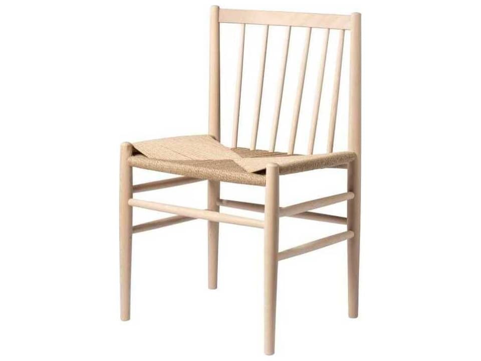 J80 Beech Wood Natural Armless Dining Chair