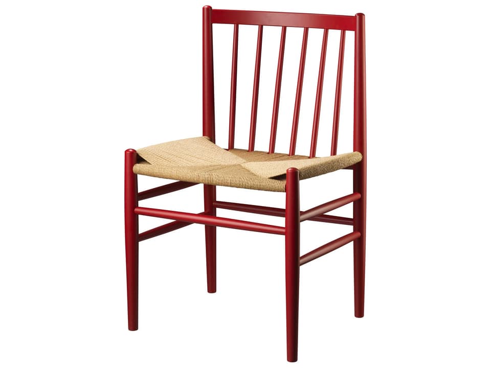 J80 Beech Wood Red Armless Dining Chair