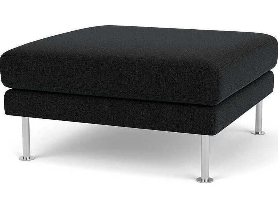 Firhoj Dark Grey Edgware Black Upholstered Ottoman