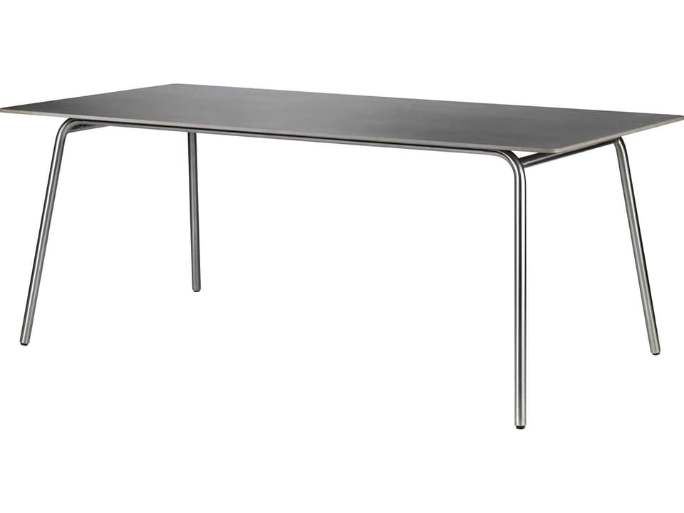 FDB Mobler Salto Stone Steel Rectangular Dining Table