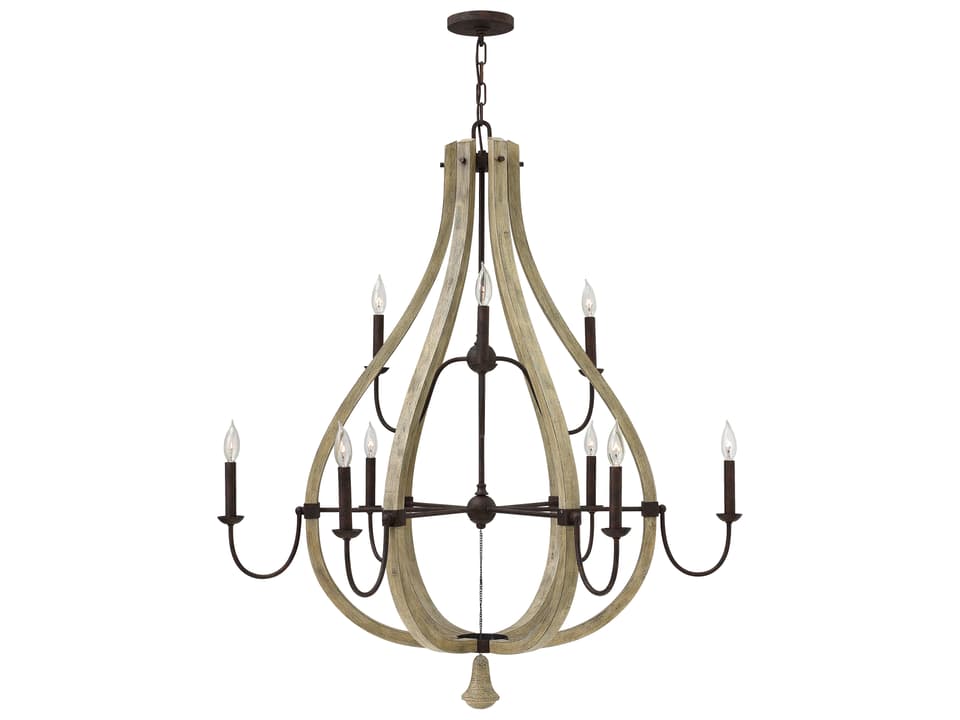 9-Light Middlefield Chandelier Iron Rust Weathered Ash