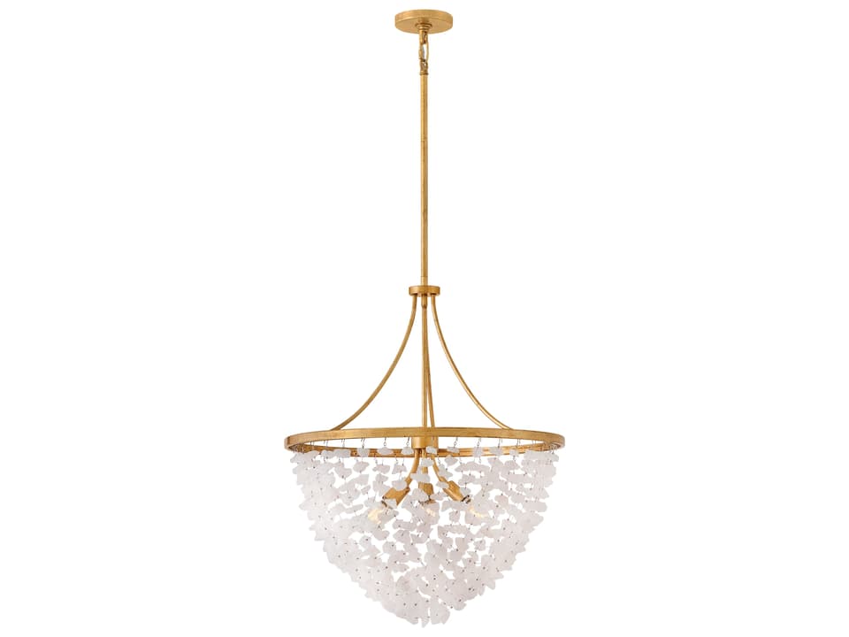 Myra 6-Light Distressed Brass Chandelier