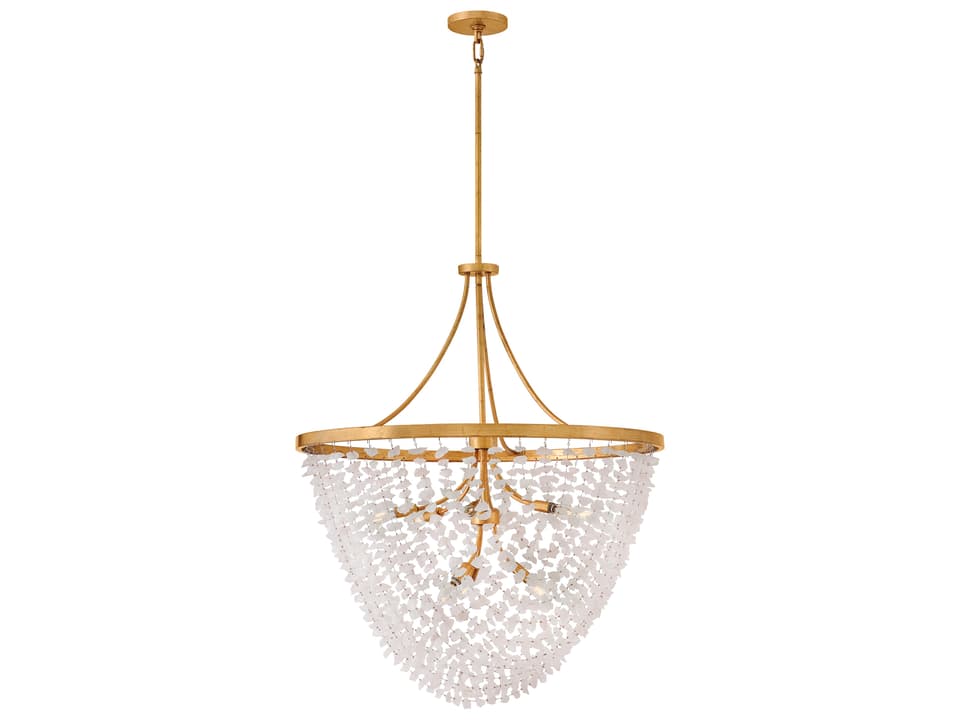 Myra 9-Light Distressed Brass Chandelier