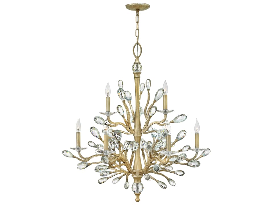 Eve 9-Light Crystal Chandelier in Champagne Gold
