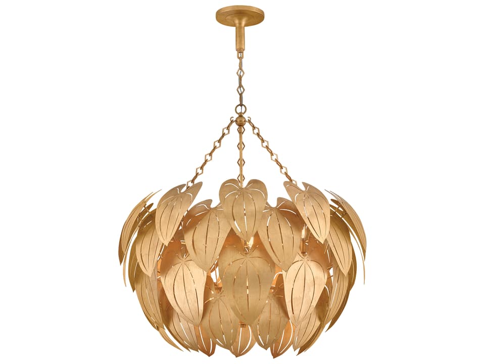 10-Light Camille LED Chandelier in Distressed Brass
