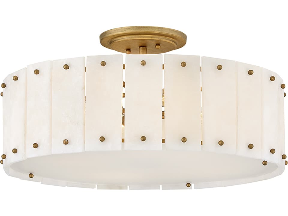 Simone 4-Light Tiered Semi-Flush Mount in Burnished Gold