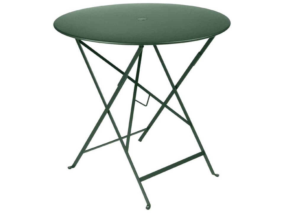 Bistro 30.5 Inch Round Folding Dining Table with Umbrella Hole
