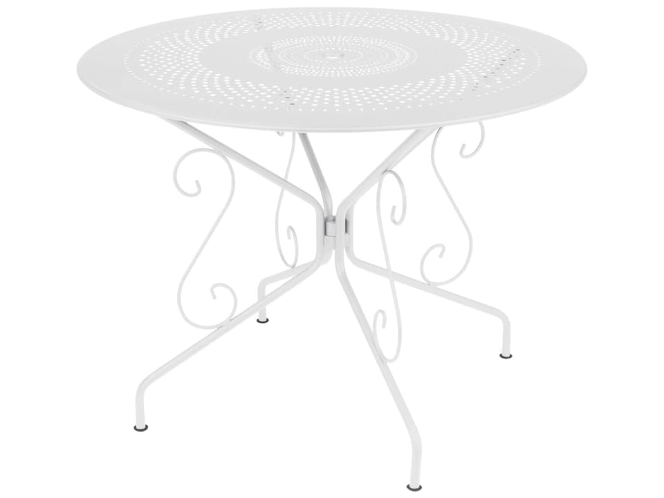 Montmartre 38 Inch Round Steel Dining Table with Umbrella Hole